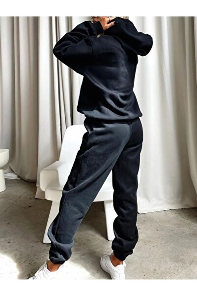 UYN SPORT Zimní bavlněné tepláky Jogger Paça černé unisex tepláky