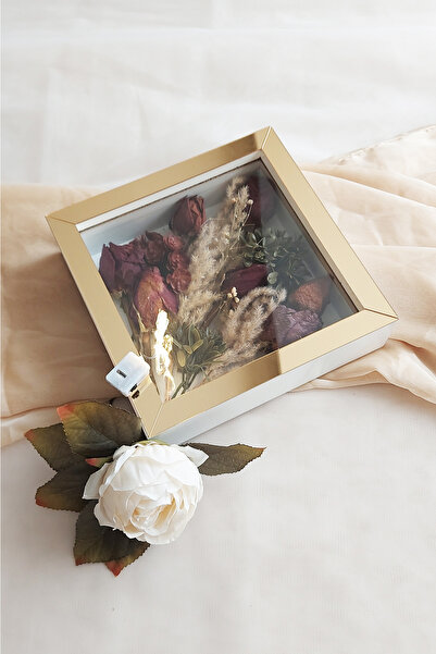 Verda Çerçeve 20x20x5 cm Ramă foto LED cu flori - Design nou și modern