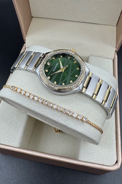 Homies Women's Wrist Watch Small Case with Original Gift Box and Bracelet Gift.Hm2034-01