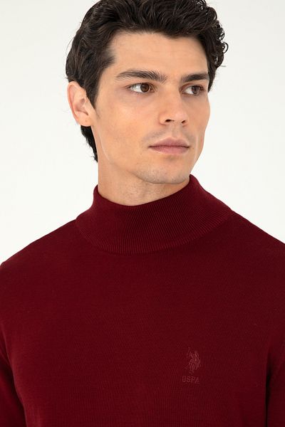 U.S. Polo Assn. Мъжки тънък пуловер в бордо 50288887 -Vr014