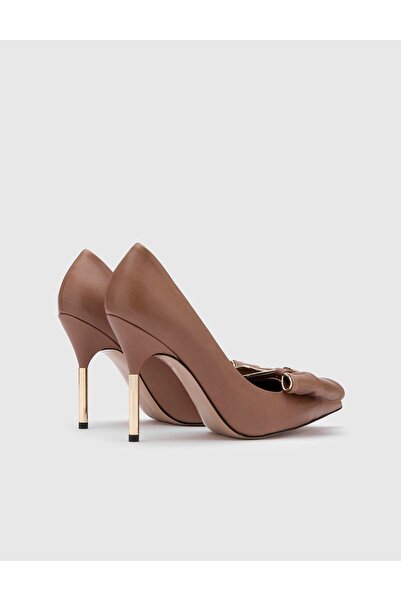 İLVİ Jacoba Hakiki Bufalo Deri Kadın Açık Kahverengi Stiletto