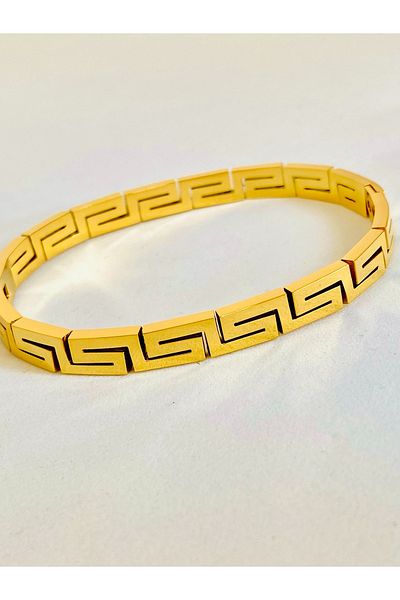 TUNA TAKI & AKSESUAR Steel Bracelet Greek Handcuffs - Greek Bracelet, Mythology, Handcuffs Bracelet