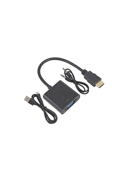 MAXGO 2114 Hdmi To VGA Kablo Çevirici Dönüştürücü Receiver Uydu Ps3 Ps4 Xbox Pc Notebook