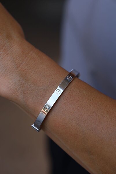 Yenigün Kuyumculuk 14 Ayar Altın Beyaz Çivi Kelepçe