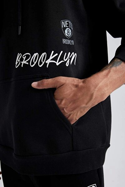 DeFacto A9679 Nba Brooklyn Nets Sweat Shirt