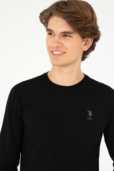 U.S. Polo Assn. Men's Black Basic Sweatshirt 50289027 -Vr046