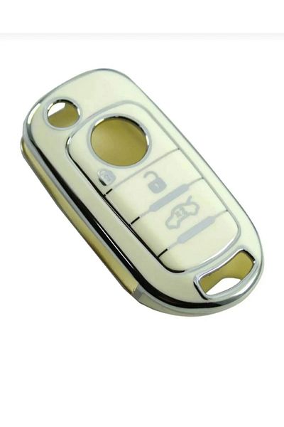 EBG İSTANBUL Fiat Egea Switchblade 3 Button Nano Key Case White Silver Silver Color 1.Ci Quality