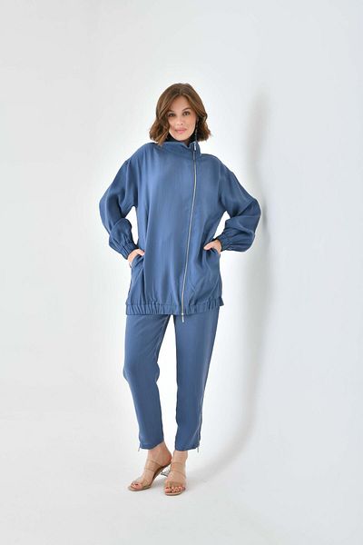 FTZ WOMEN Set Indigo pentru femei - Pantaloni modal, Top 30716