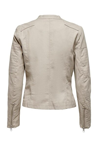 ONLY Γυναικεία Onlava Faux Leather Biker Otw Noos 15102997 Ασημί επένδυση