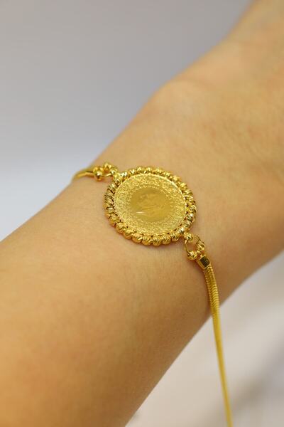 Yenigün Kuyumculuk 22 Ayar Çeyrek Altınlı 14 Ayar Altın Balık Sırtı Zincirli Bileklik