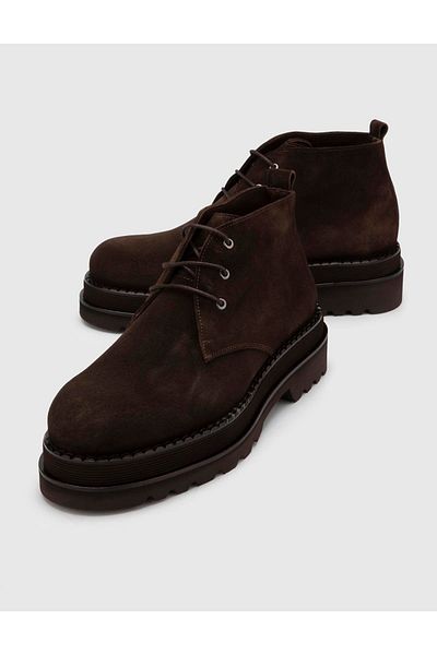 İLVİ Leach Genuine Suede Leather Men's Brown Boots