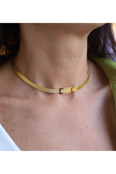 Yenigün Kuyumculuk 14 Ayar Altın Üç Sıra Trabzon Hasır Kolye