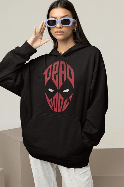 SEVBANO Design Deadpool Mask Printed Unisex Oversize Hoodie
