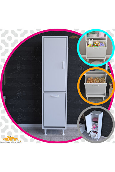Modilayn ECRİN 40x138 cm Çamaşır Ve Erzak Bölmeli Çok Amaçlı Dolap