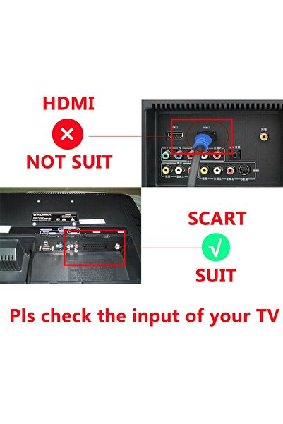 MAXGO 2164 Hdmi To Scart Av Video Tv Çevirici Dönüştürücü Adaptör Tüplü Tv