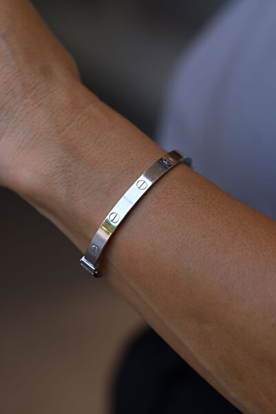 Yenigün Kuyumculuk 14 Ayar Altın Beyaz Çivi Kelepçe