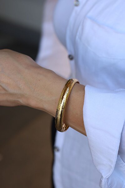 Yenigün Kuyumculuk 14 Ayar Altın Şarnelli Amerikan Kalem Model Bilezik