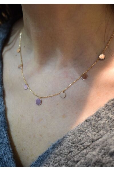 Yenigün Kuyumculuk 14 Ayar Altın Rose Pullu Kolye