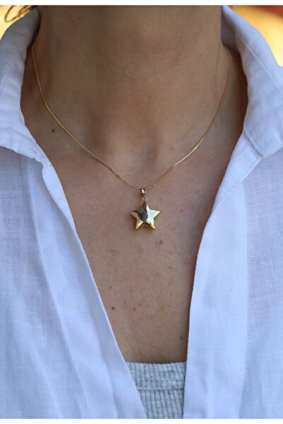 Yenigün Kuyumculuk 14 Ayar Altın 1.7 cm Yıldız Kolye Ucu