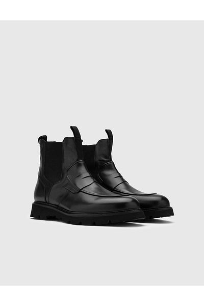 İLVİ Sofiko Genuine Leather Men's Black Boots