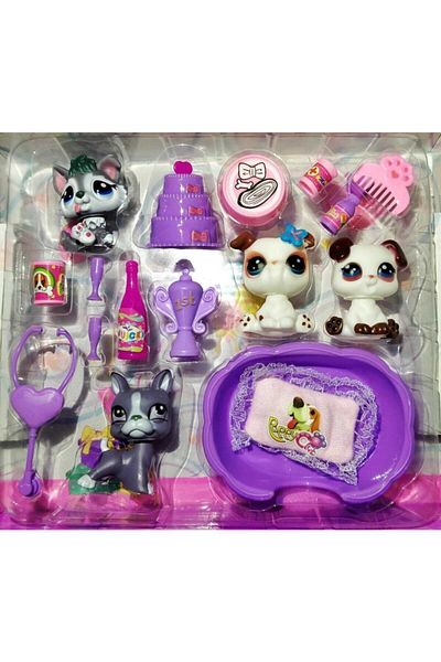 TRUST STORE Puppy Club Petshop - 17 Pieces Cheerful Mini Toy Set with 4 Figures