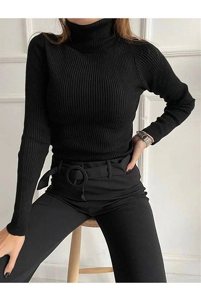 Burlu Pulover de damă Half Fisherman Raised Camisole cu nervuri