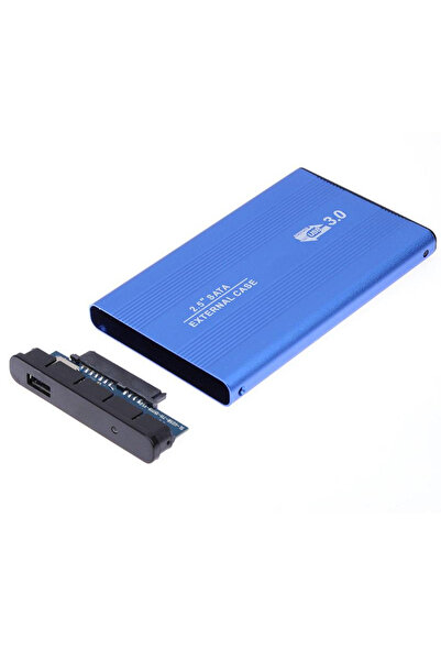 MAXGO 2126 2.5 Inç Usb 3.0 Sata Harddisk Hdd Kutusu 5 Gbps + Kılıf - Mavi Aluminyum