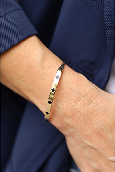 Yenigün Kuyumculuk 14 Ayar Altın Siyah Yonca Kelepçe