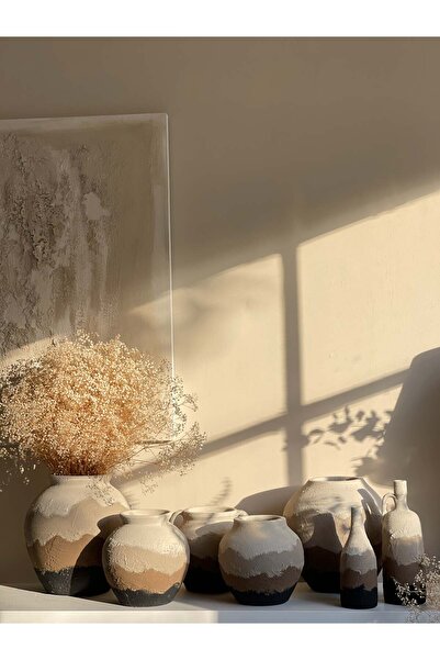 Allegorie.Co TISSUE DOKULU MAT ÇOK RENKLİ 7Lİ VAZO SETİ