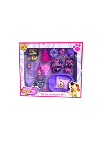 TRUST STORE 17 Pieces Cheerful Minis Toy Set with 4 Figures V2