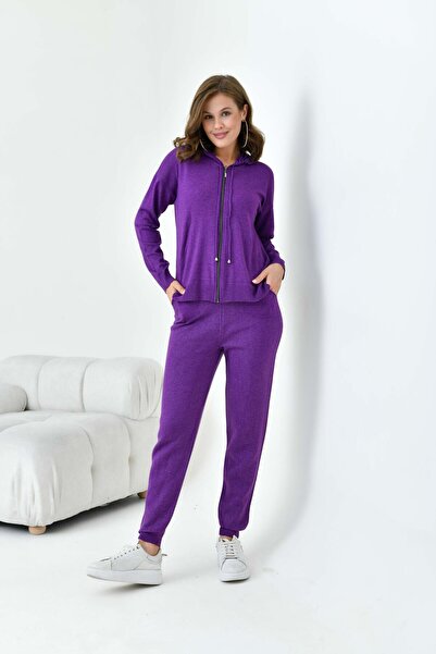 FTZ WOMEN Costum dublu pentru femei cu fermoar violet 20663