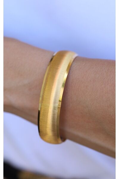 Yenigün Kuyumculuk 14 Ayar Altın Kadın Mat Işıltılı Bilezik