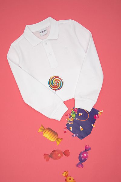U.S. Polo Assn. Hanorac alb de bază cu gât polo pentru băiat 50289141 -vr013