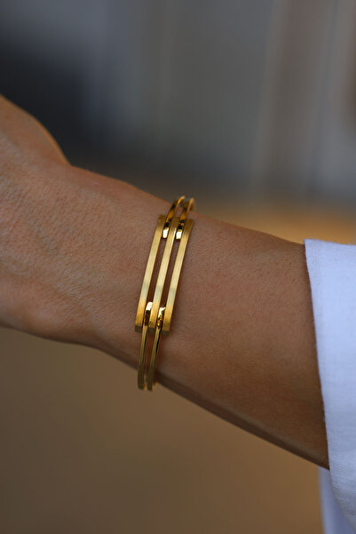 Yenigün Kuyumculuk 14 Ayar Altın Üçlü Cimarlı Kaburga Kelepçe