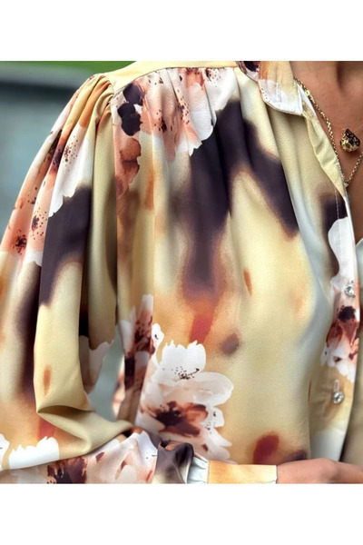 SehaModa Desenli Saten Gömlek