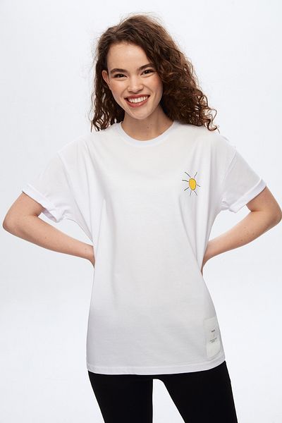 Tween Tricou alb 100% bumbac mercerizat