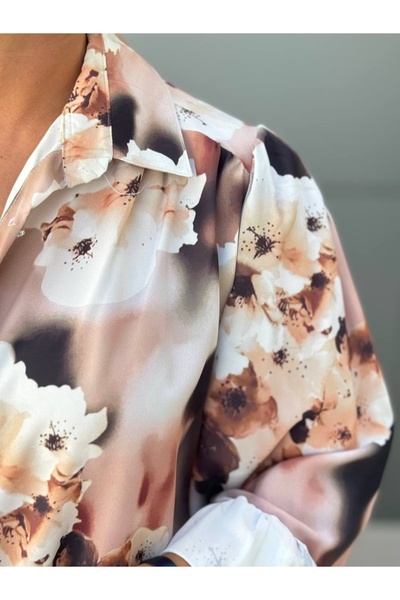 SehaModa Desenli Saten Gömlek