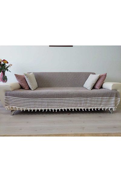 LilaMOON Bumbac maro, model cu diamante, fotoliu, canapea, husă de canapea extensibilă (220x180)