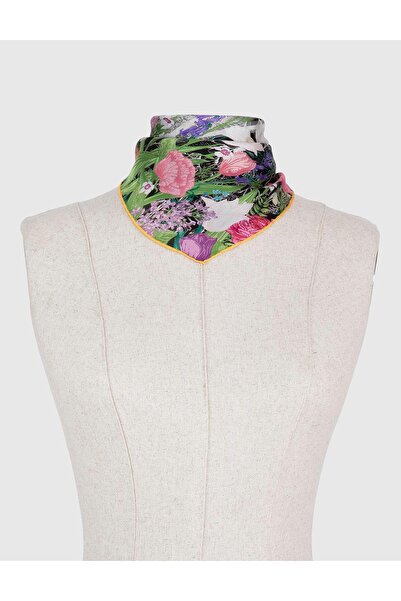 İLVİ Darsena Women's Bandana Black White Colored Silk Chiffon