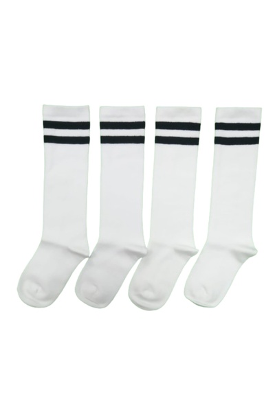 shefox 4 чифта безшевни ученически чорапи за момичета с дължина до коляното, памучни