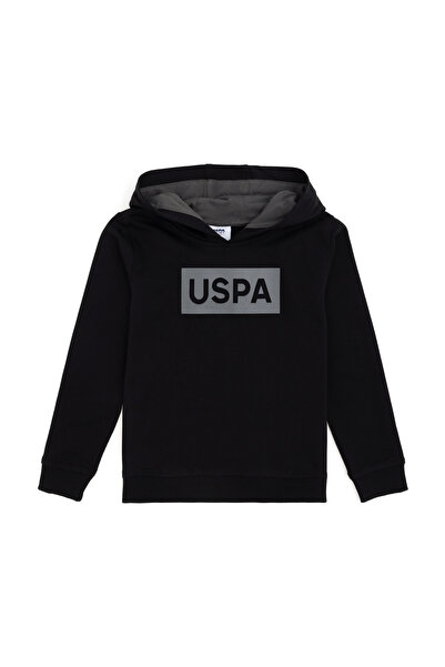 U.S. Polo Assn. سويت شيرت بقلنسوة أسود للأولاد 50289125-VR046