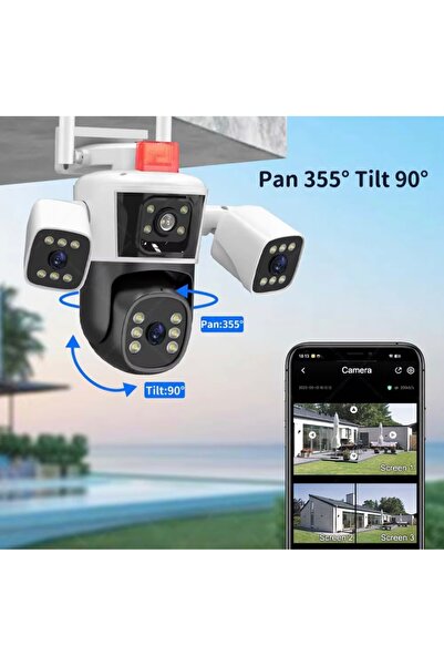 WİFİCAM 3 Kameralı Yeni Nesil Wifi Ptz Kamera IPC360 Home Türkçe Program