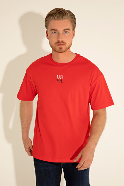U.S. Polo Assn. Erkek Comfort Fit Bisiklet Yaka Kırmızı Tişört 50289221-VR030