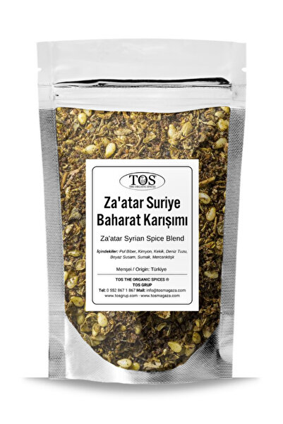 TOS The Organic Spices Za'atar Suriye Ortadoğu Akdeniz Baharat Karışımı 100 g...