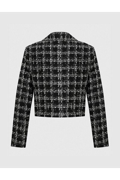 İLVİ Bauer Women's Jacket Black White Tweed