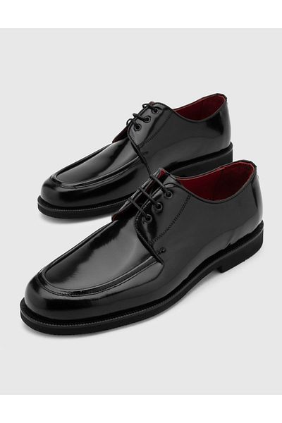 İLVİ Damiano Genuine Leather Men's Black Oxford Shoes