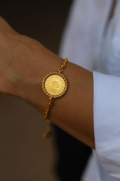 Yenigün Kuyumculuk 14 Ayar Altın Burgu Zincirde Dorika Çerçeveli 22 Ayar Çeyr...