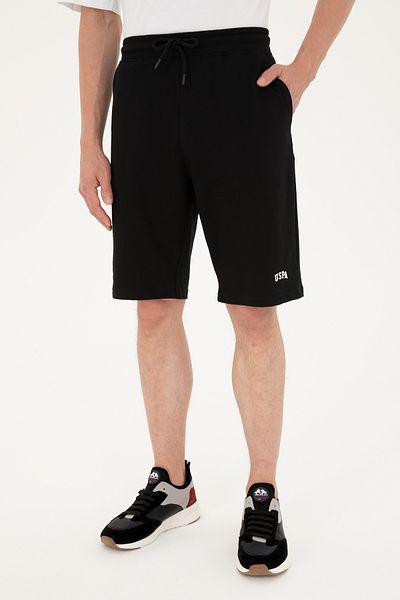 U.S. Polo Assn. Ανδρικό μαύρο πλεκτό σορτς 50289287 -VR046
