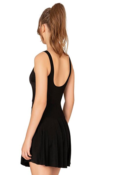 Endeep Women's Tulle Detailed Dress Skirted Swimsuit