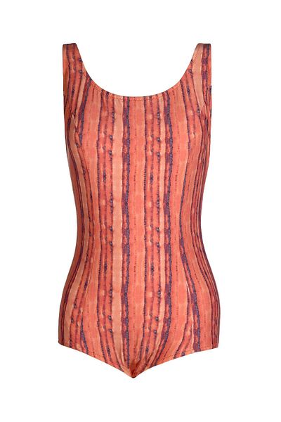 Endeep Beria Women's Large Size Cup Brown Patterned Swimsuit